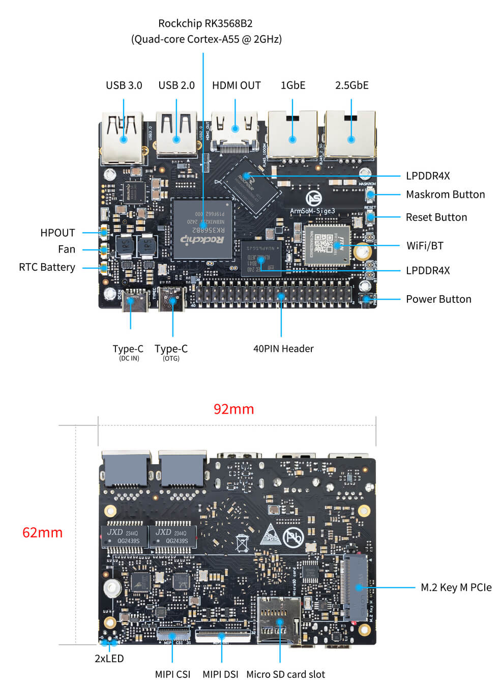 ArmSoM-Sige3 front &amp; back